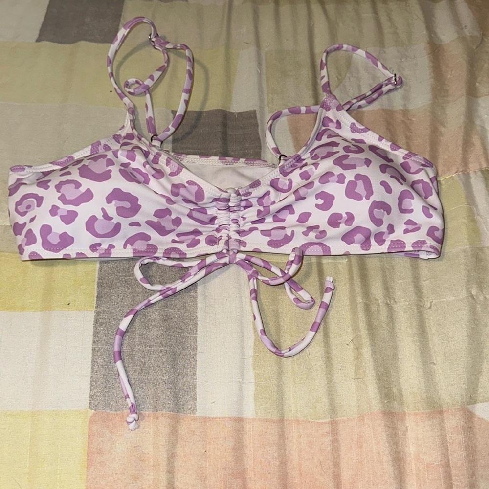 Purple leopard bikini top